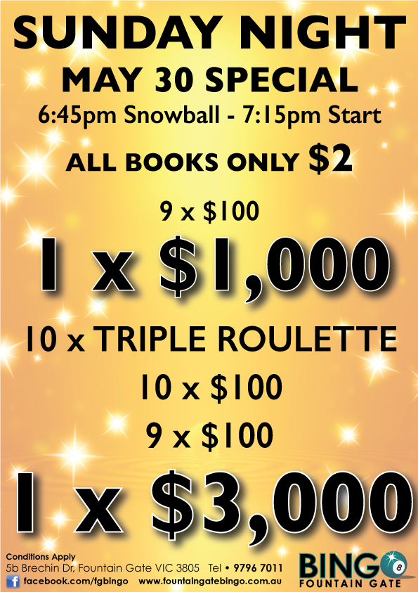 Fountain Gate Bingo Packages